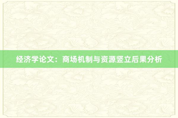 经济学论文：商场机制与资源竖立后果分析